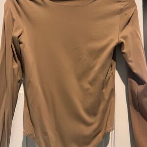Aritzia Tan Long Sleeve Bodysuit